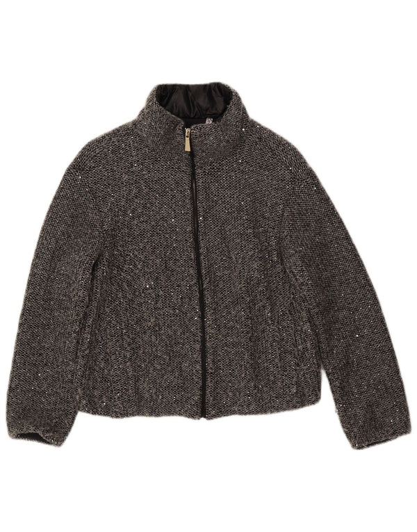 Marella Veste Bomber Femme UK 8 Petit Gris Moucheté Polyester