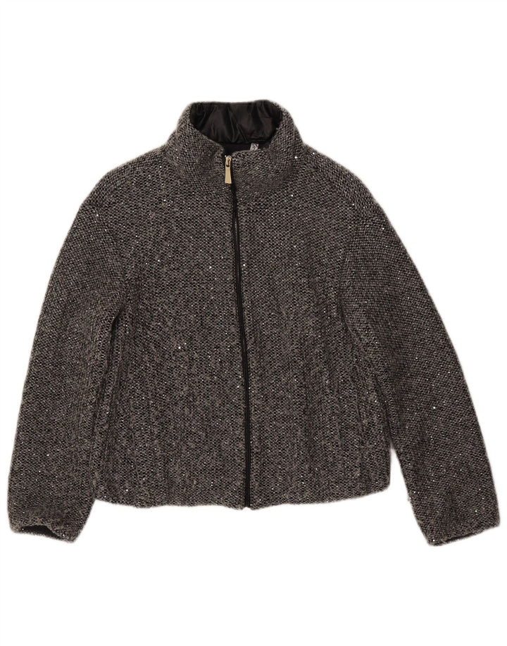 Marella Veste Bomber Femme UK 8 Petit Gris Moucheté Polyester