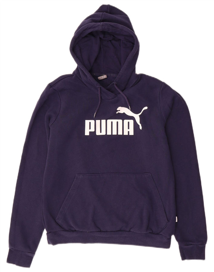 PUMA Pull à capuche graphique pour femme UK 12 Bleu marine moyen Polyester