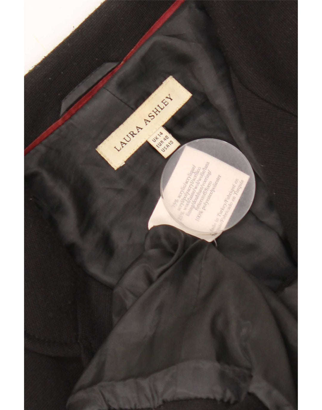 Laura Ashley Veste Blazer 4 Boutons pour Femme UK 14 Grand Acrylique Noir