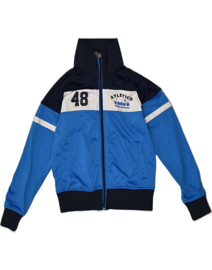 DIADORA Boys Tracksuit Top Jacket 7-8 Years Medium Blue Polyester | Vintage Diadora | Thrift | Second-Hand Diadora | Used Clothing | Messina Hembry 
