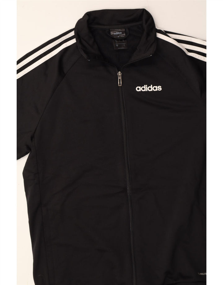 ADIDAS Mens Climalite Tracksuit Top Jacket Small Black Polyester Vintage Adidas and Second-Hand Adidas from Messina Hembry 