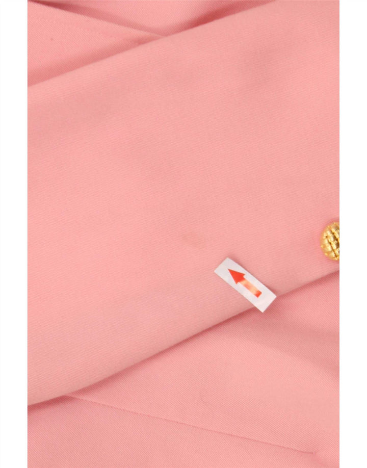 vintage Femme Double Breasted Blazer Veste UK 10 Petit Rose