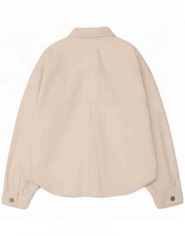 Zara Veste en jean surdimensionnée pour femme UK 18 XL Coton blanc
