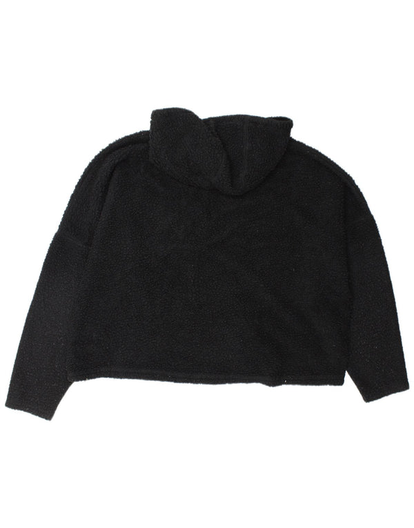 Ellesse Pull polaire surdimensionné à capuche et col zippé pour femme UK 16 Large Noir