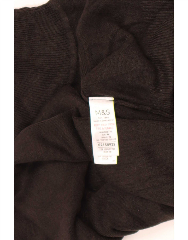 Marks & Spencer Pull col roulé pour femme UK 16 Large Acrylique Noir