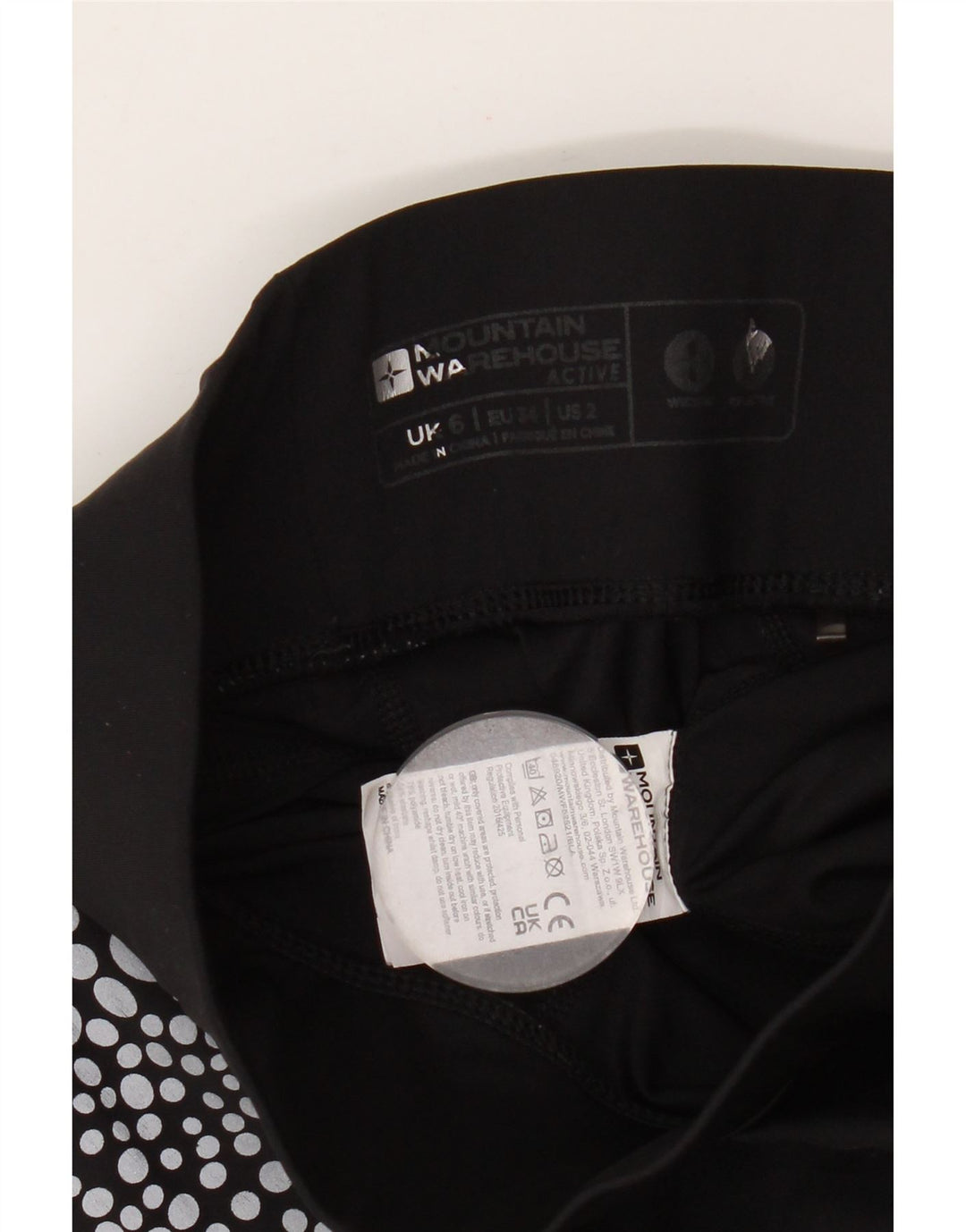 Mountain Warehouse Leggings Femme UK 6 XS Noir Pois Polyamide