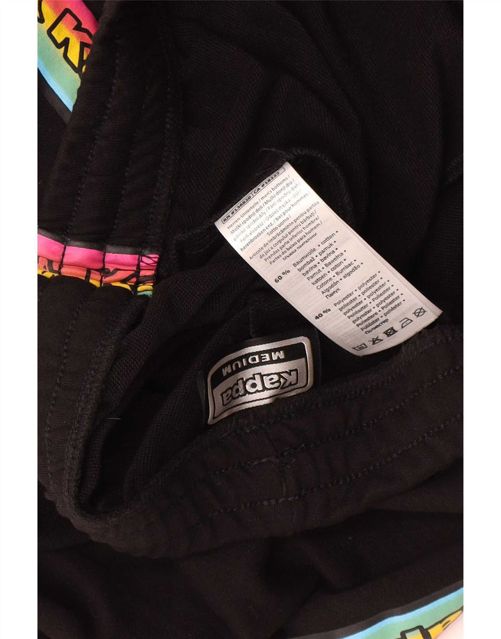 Kappa Short de Sport Graphique Homme Noir Moyen en Coton Colorblock