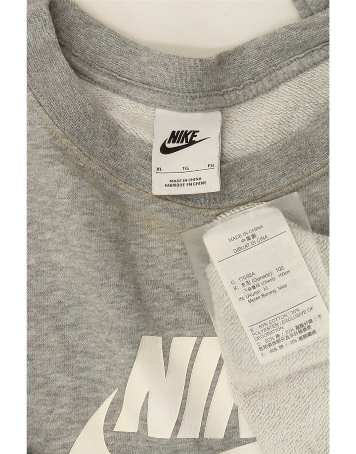 Nike Sweat-shirt surdimensionné graphique pour femme UK 18 XL Gris moucheté