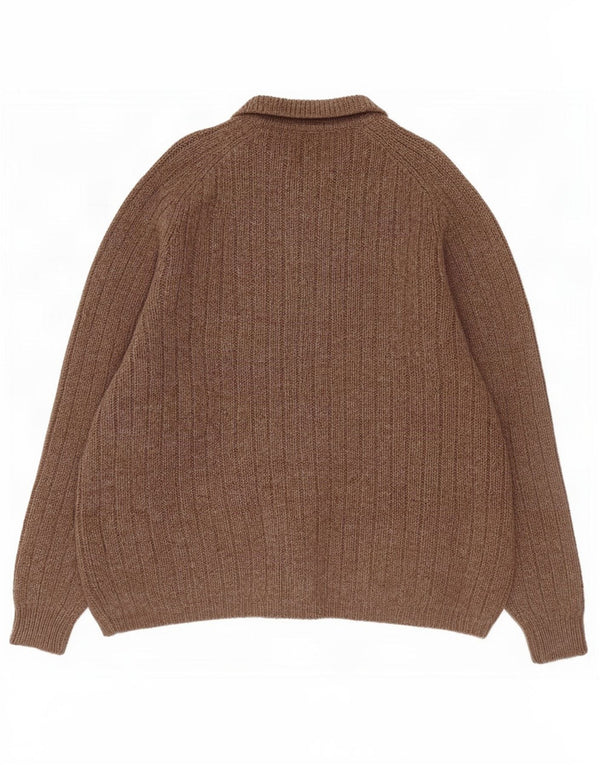 MC Kenzy Cardigan pour homme en laine marron Large