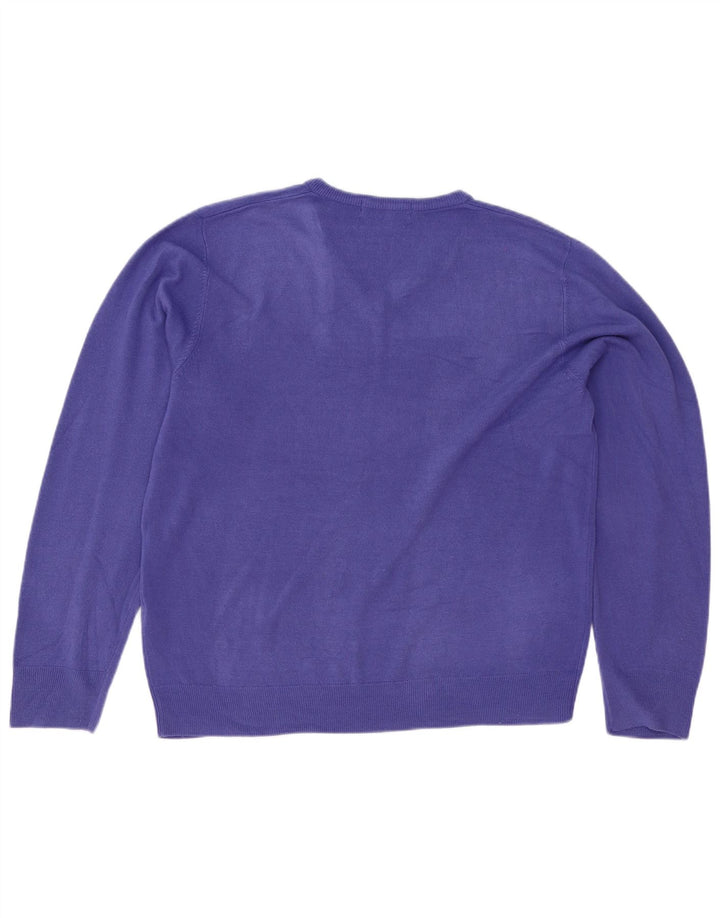 Marks & Spencer Pull col V pour homme en acrylique violet Taille L