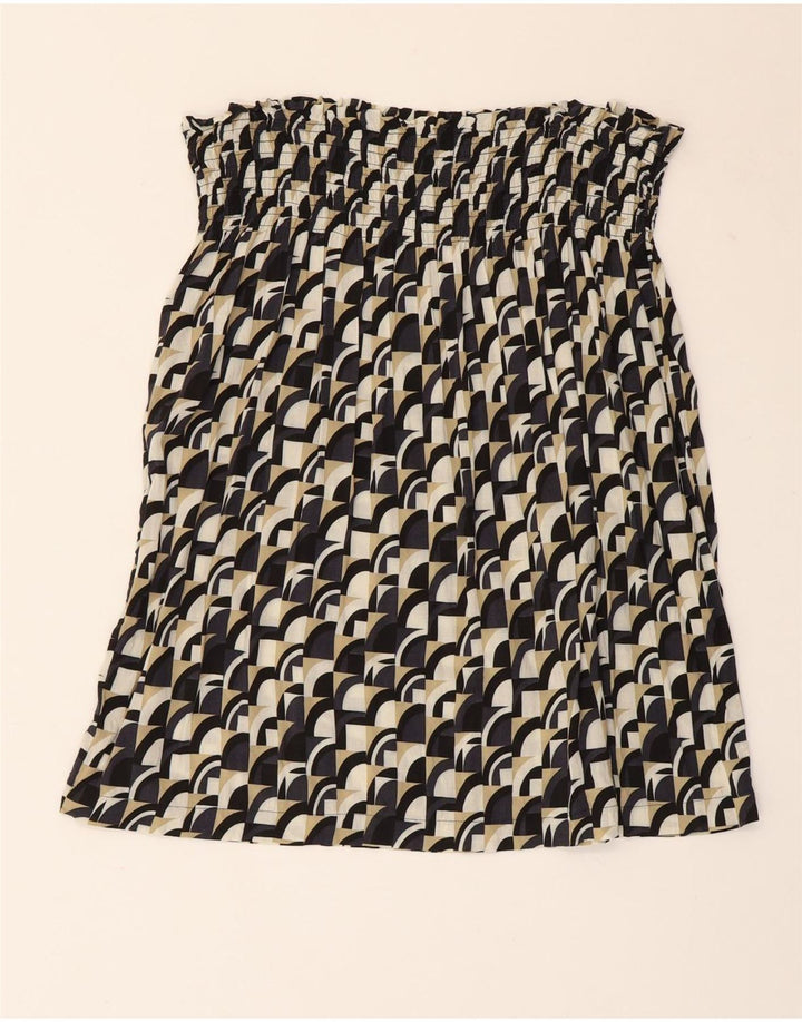 Benetton Femme Haut Sans Bretelles UK 8 Petit Géométrique Multicolore