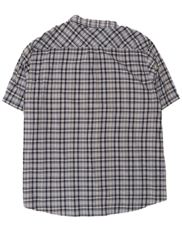 Lee Chemise à manches courtes pour homme Coupe régulière 5XL Bleu à carreaux en coton