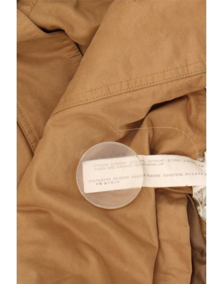 Zara Parka à capuche pour femme UK 6 XS Beige Polyester