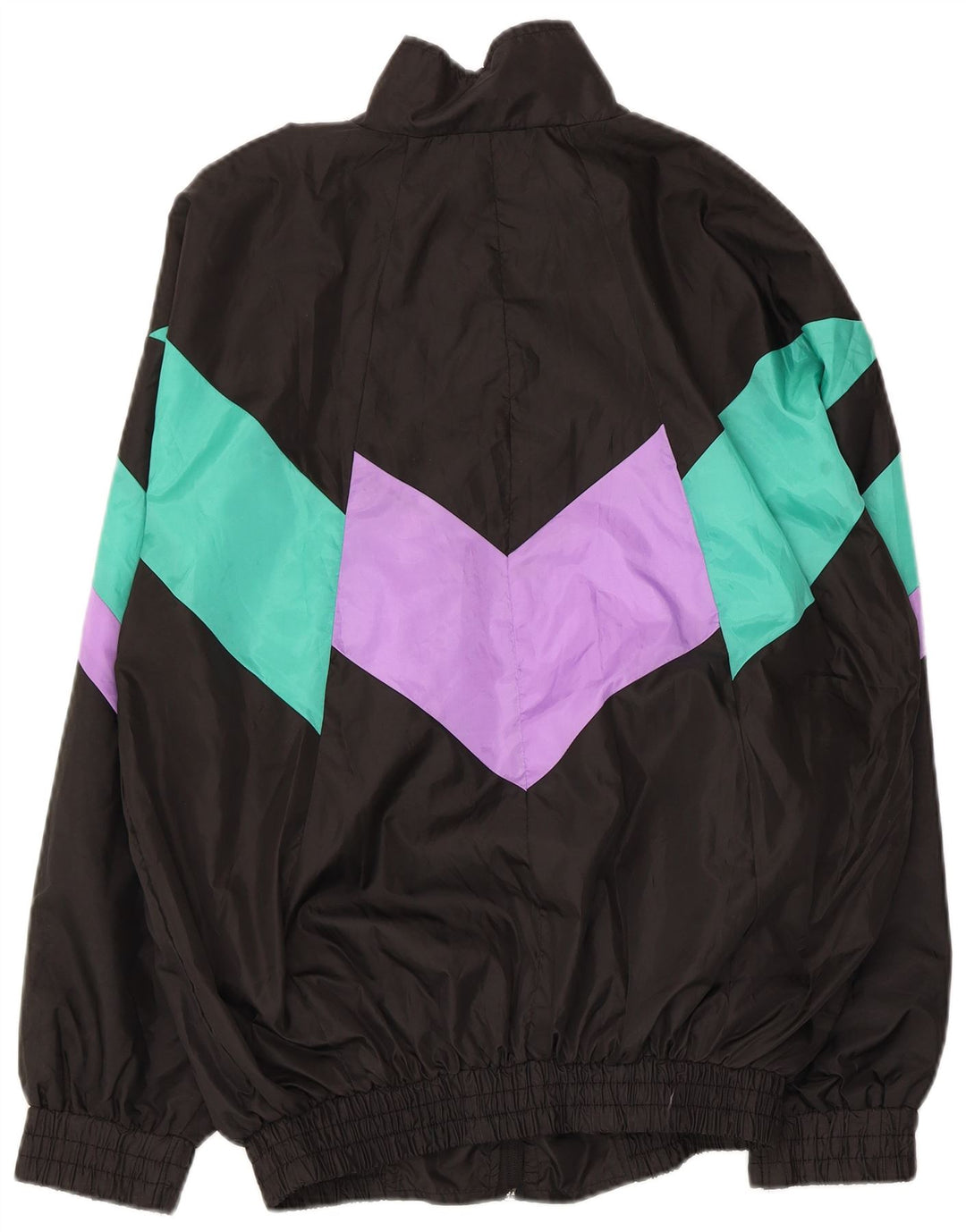 vintage Mens Survêtement Top Veste Grand Black Colourblock