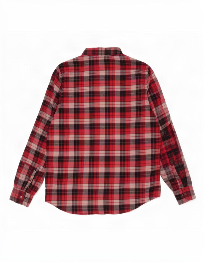 Sea Barrier Chemise en flanelle pour homme en coton à carreaux rouges