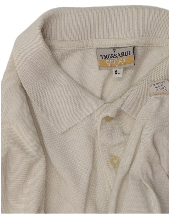 TRUSSARDI Polo Homme XL Blanc Coton