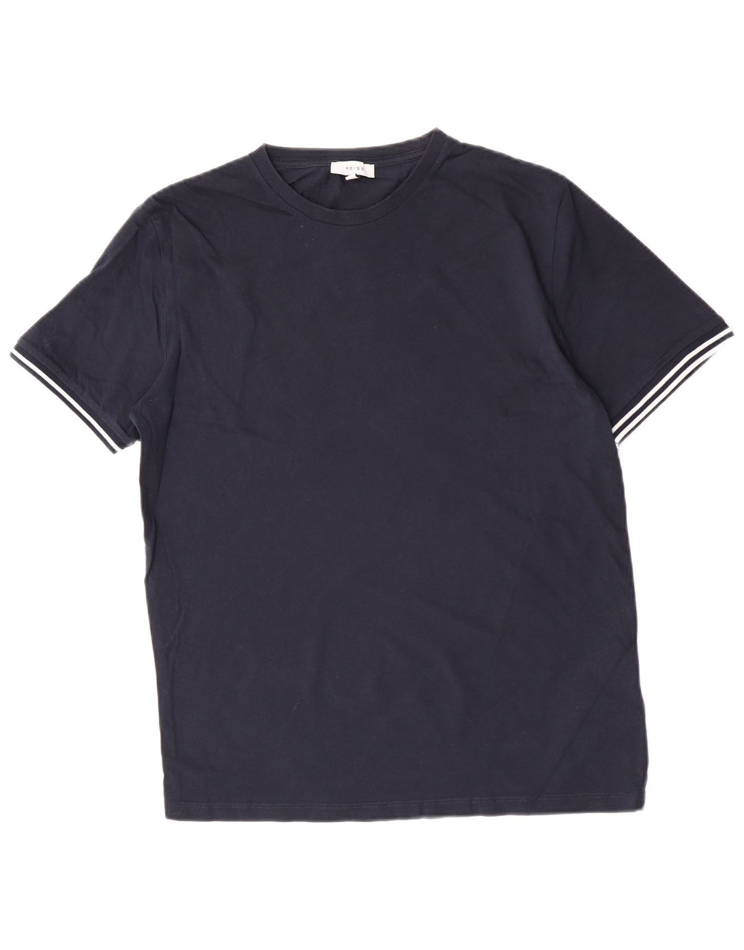 Reiss Homme T-Shirt Top Large Bleu Marine Coton