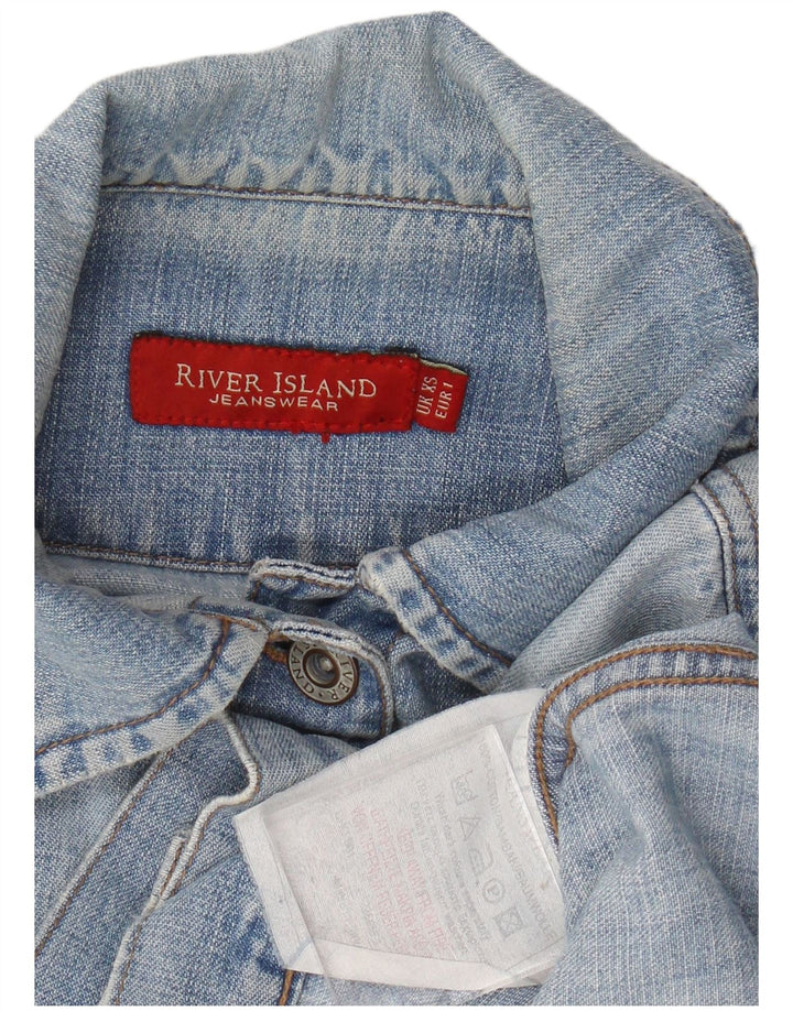 River Island Veste en Jean Femme UK 6 XS Bleu Coton