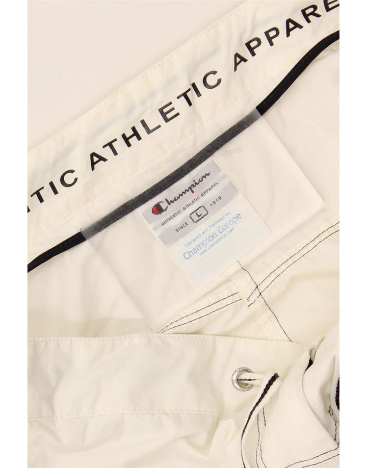 CHAMPION Womens Bermuda Shorts Large W32 White Cotton