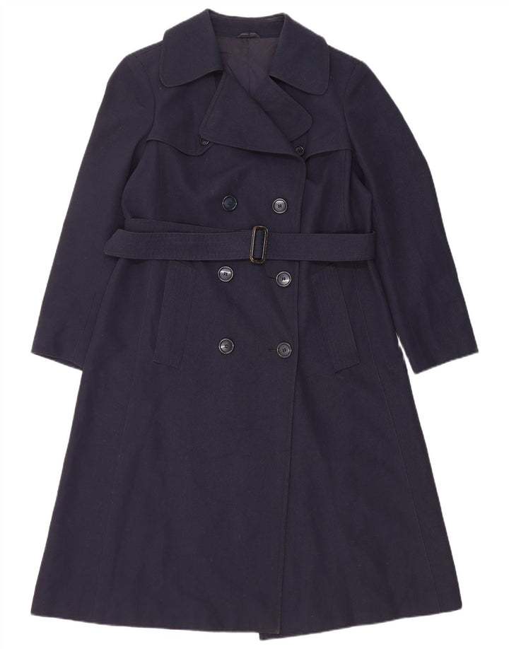 NINO Manteau croisé pour femme UK 10 Petit Bleu Marine Polyester