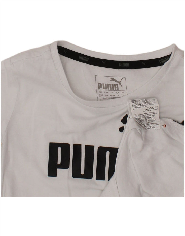 PUMA T-shirt graphique pour garçon 4-5 ans Blanc Coton