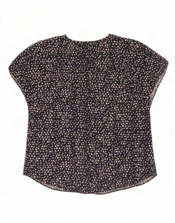 Jigsaw Chemisier Femme Top UK 12 Medium Navy Spotted Viscose
