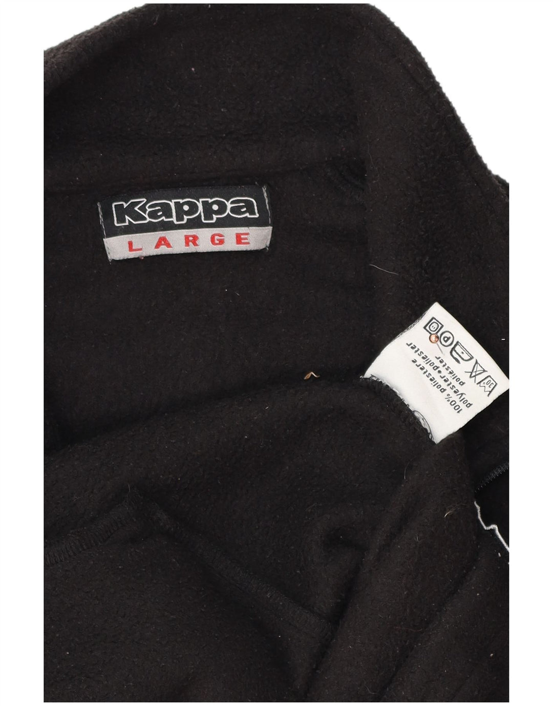 Kappa Veste polaire pour homme UK 40 Large Noir Polyester