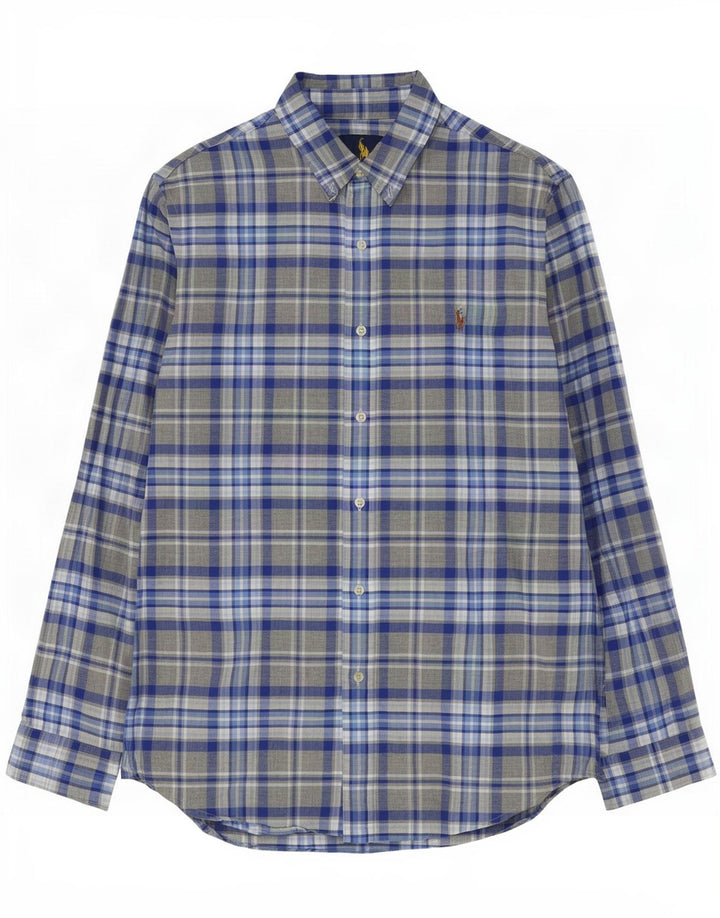 Ralph Lauren Chemise sur mesure pour homme en coton à carreaux gris
