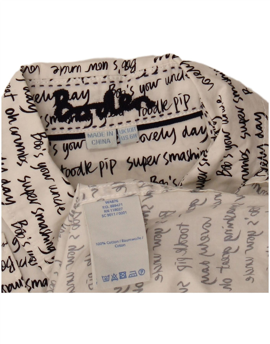 Chemise graphique Boden pour femme UK 10 Small Blanc Coton