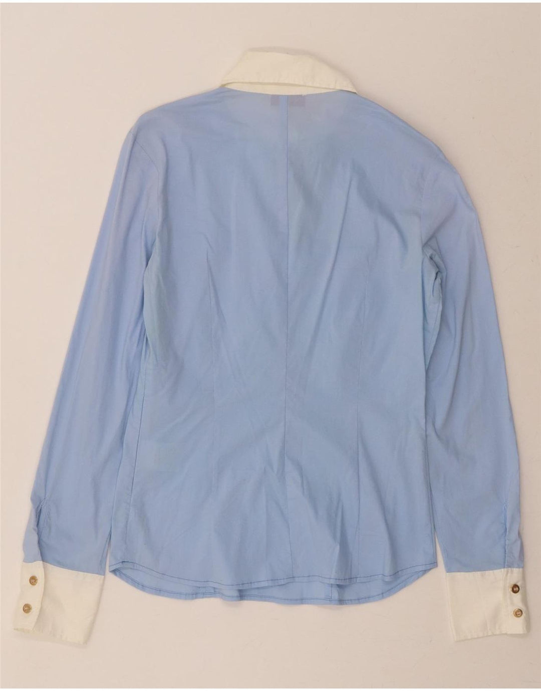 MAX & CO. Womens Pullover Shirt UK 10 Small Blue Colourblock Cotton Vintage Max & Co. and Second-Hand Max & Co. from Messina Hembry 