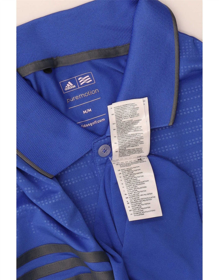 Adidas Polo Homme Bleu Moyen Rayé Polyester