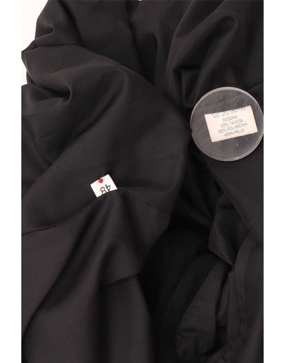 vintage Mens Suede Bomber Jacket IT 48 Cuir Noir Moyen