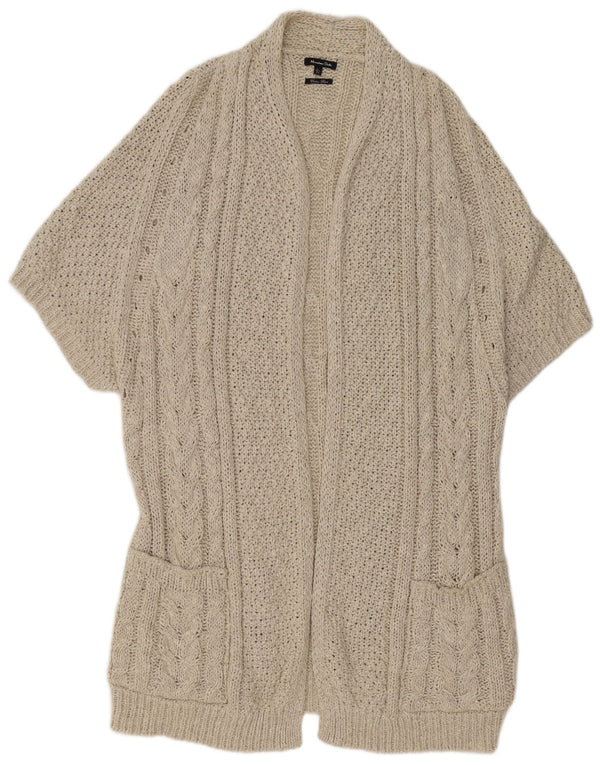 Massimo Dutti Pull cardigan à manches courtes pour femme UK 16 Large Beige