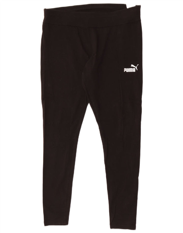 Puma Leggings Femme UK 14 Large Noir Coton