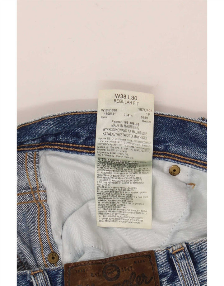 Wrangler Jean droit coupe droite W38 L30 pour homme en coton bleu