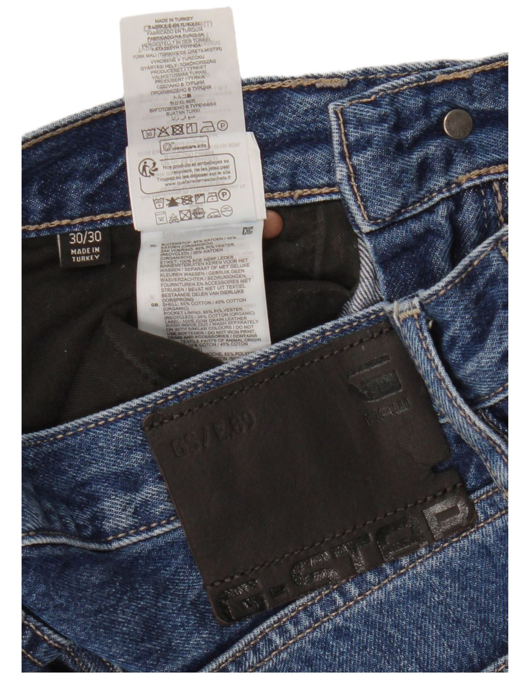 G-Star Jean droit homme W30 L30 bleu coton