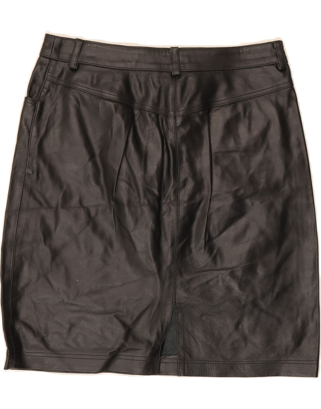 VINTAGE Womens Leather Skirt Medium W30  Black Leather Vintage Vintage and Second-Hand Vintage from Messina Hembry 