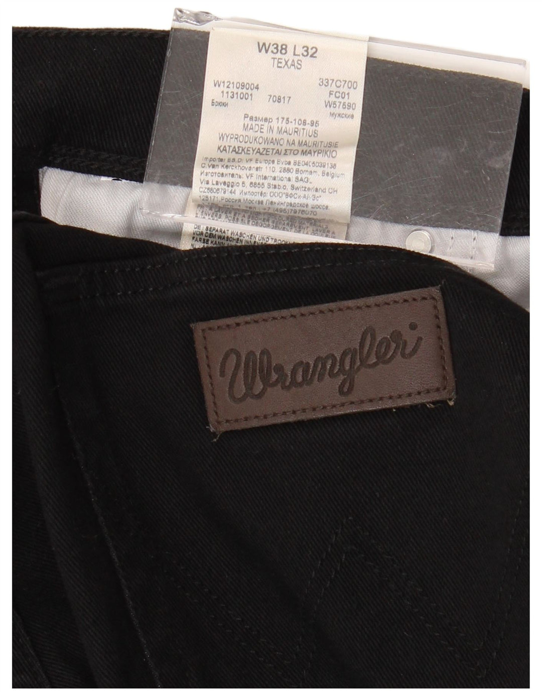 WRANGLER Jean Droit Texas Homme W38 L32 Noir Coton
