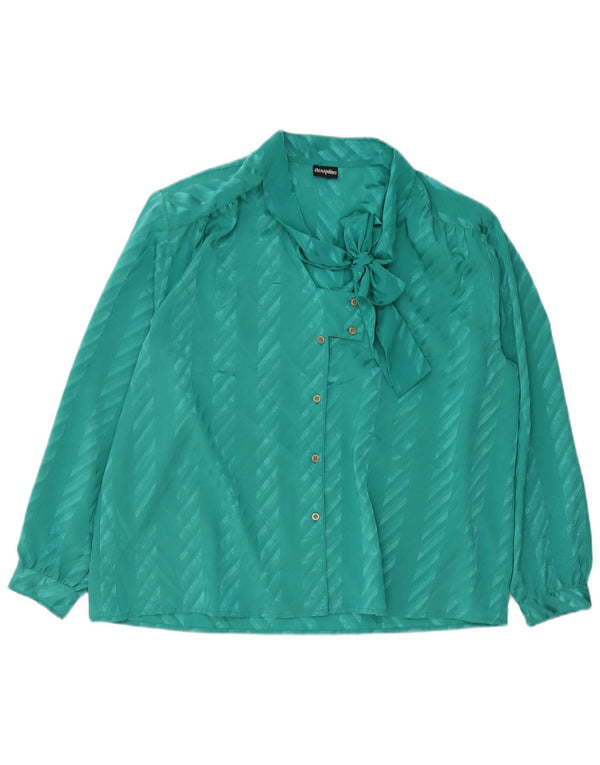 ELENA MIRO Chemisier chemise à nouer sur le devant pour femme UK 20 2XL Vert rayé