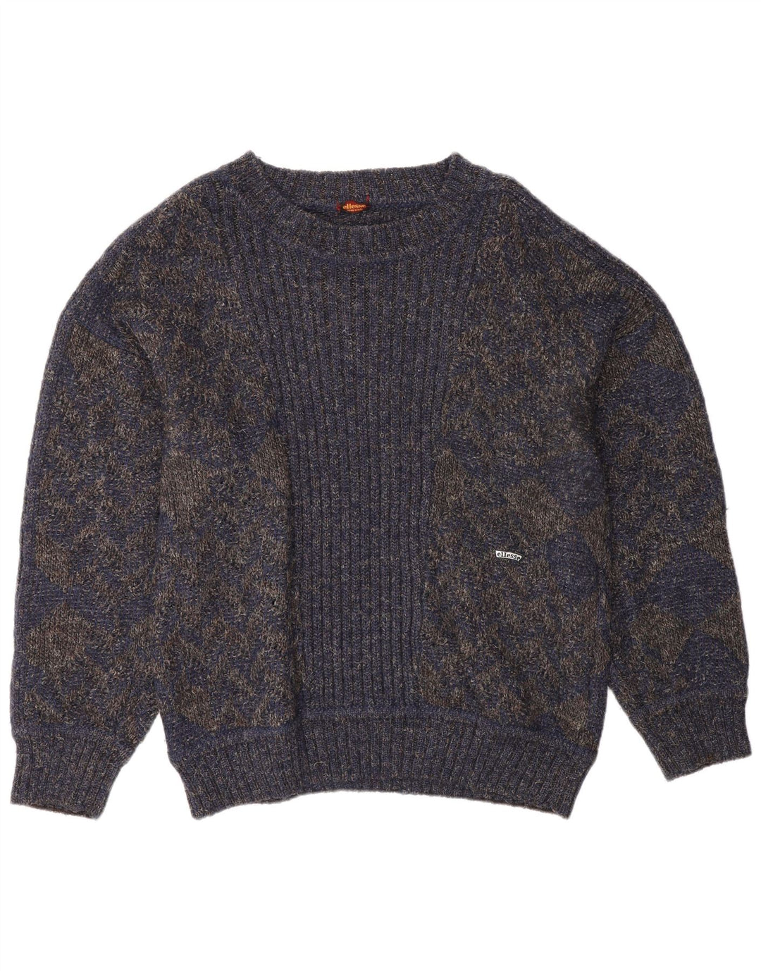 Ellesse Pull Col Bateau Homme Bleu Marine Moyen Laine