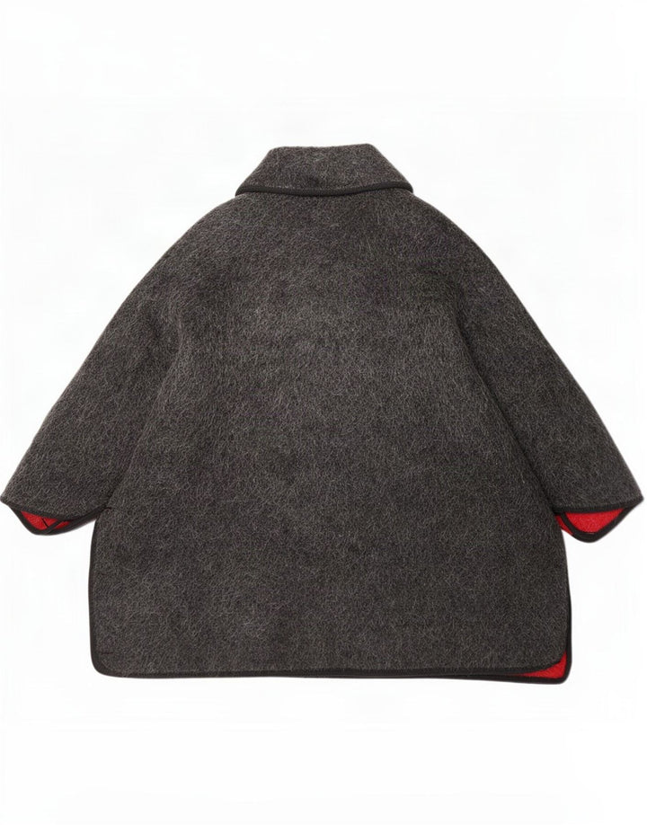 Vintage Manteau cape réversible pour femme Taille unique Gris