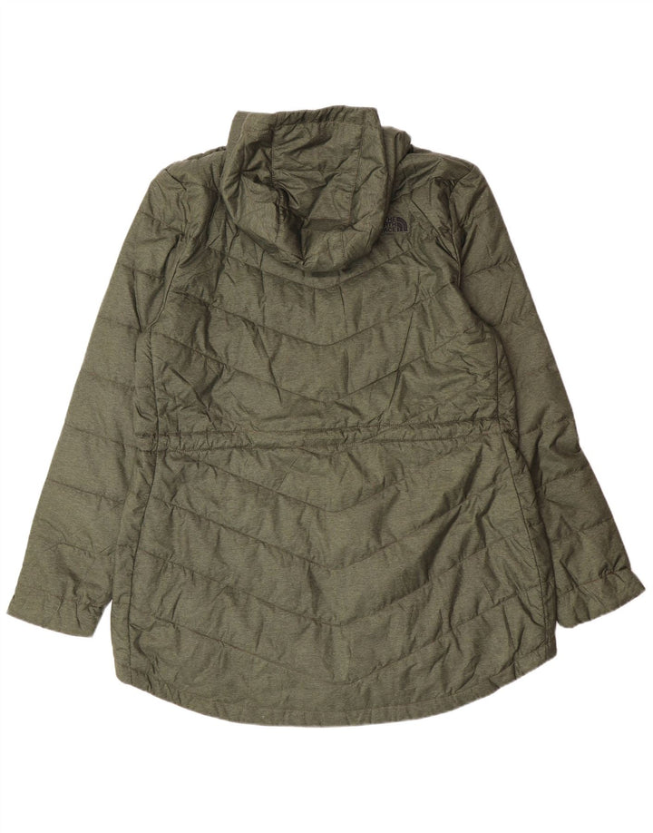 The North Face Manteau rembourré à capuche pour femme UK 18 XL Kaki Polyester Moderne
