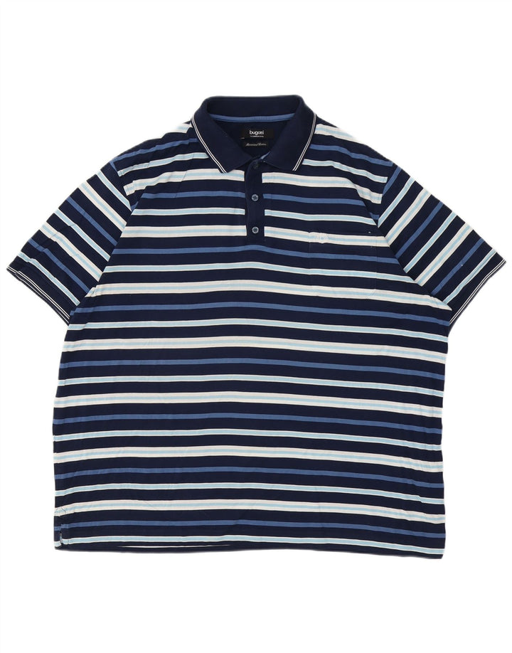 BUGATTI Polo Homme 3XL Bleu Marine Rayé Coton