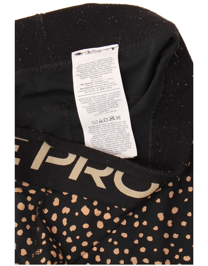 NIKE Legging Capri graphique pour femme UK 12 Polyester à pois noir moyen