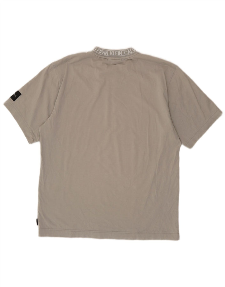Calvin Klein T-Shirt Graphique Homme Gris Moyen Coton