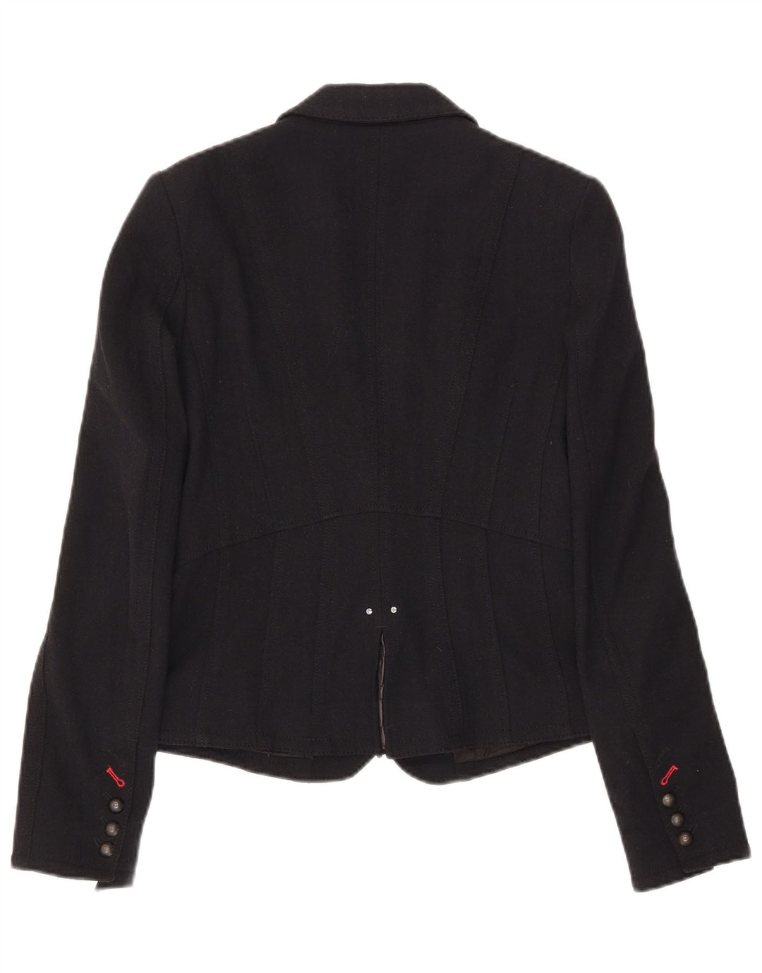 Marc Cain Veste Blazer 3 Boutons Femme UK 6 XS Laine Noire