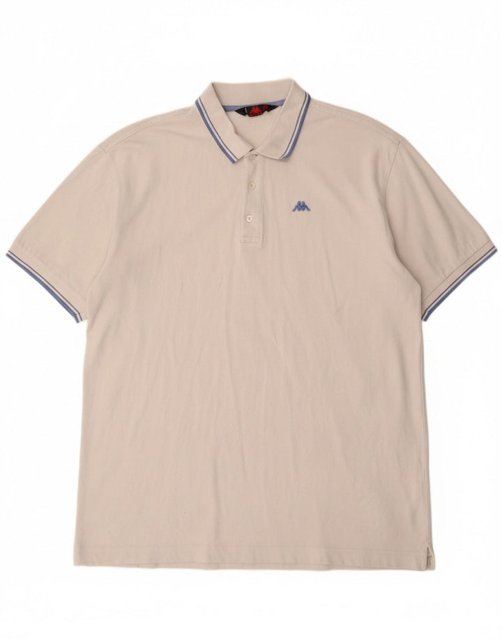 KAPPA Mens Polo Shirt 2XL Off White Cotton