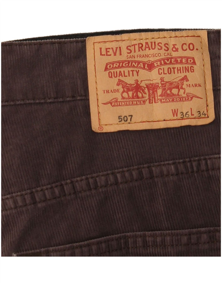 LEVI'S Pantalon Bootcut en Velours Côtelé 507 Homme W36 L34 Marron Coton