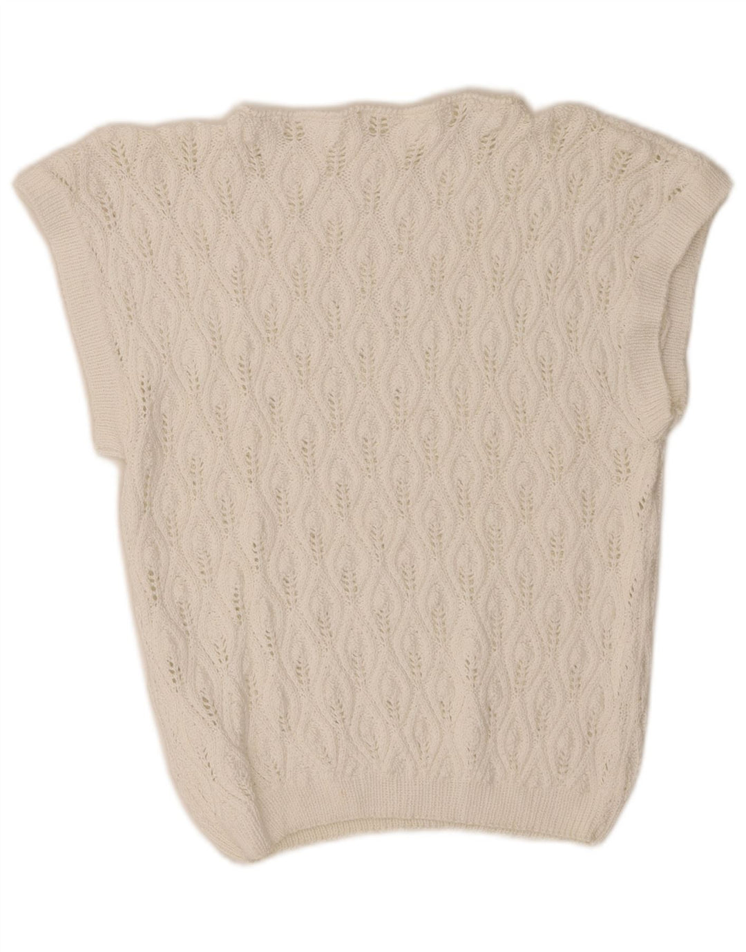 vintage Womens Vest Débardeur UK 10 Petit Blanc